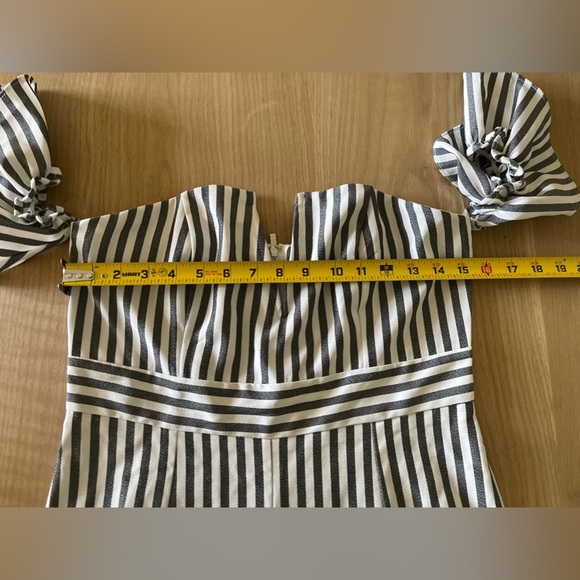 Privy| Nautical Pinstriped Strapless Jumpsuit in Cropped Wide Leg•••Size Large - Picture 15 of 15